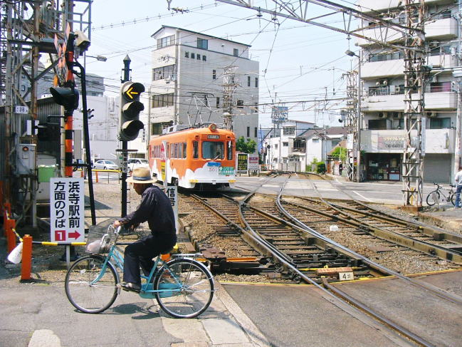 阪堺電車　住吉駅の平面交差